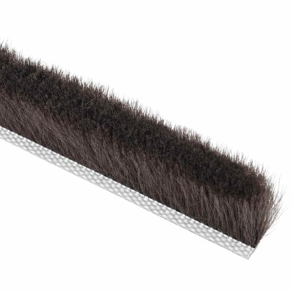 Självhäftande dörrborstlist 10 m PP Brun