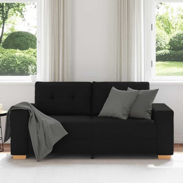 Loveseat soffa svart 180x77x82 cm tyg