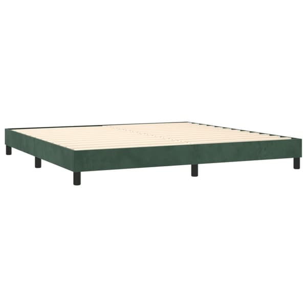 Ramsäng med madrass mörkgrön 200x200 cm sammet