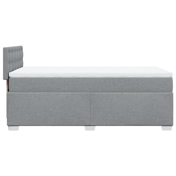 Ramsäng med madrass ljusgrå 90x190 cm tyg