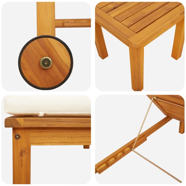 Solstol Reclining 3 pcs Brun Massivt Akaciaträ