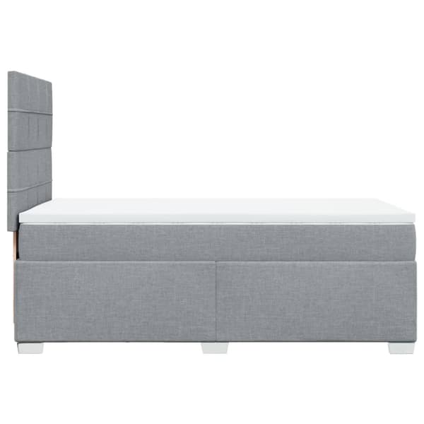 Ramsäng med madrass ljusgrå 80x200 cm tyg