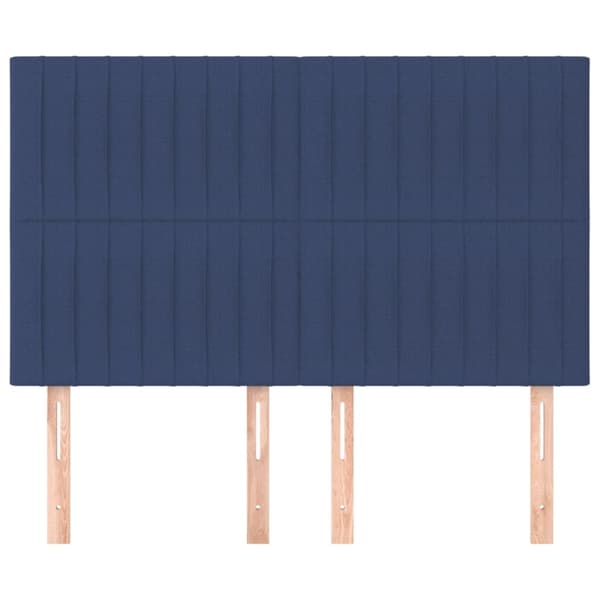 Sänggavel blå 144x5x118/128 cm tyg