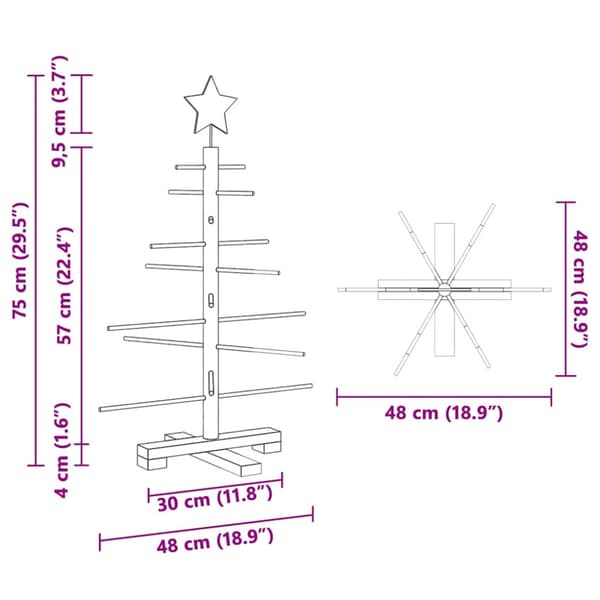 Träjulgran Brun 75 cm Bambu