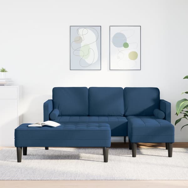 Soffset med kudde 2 pcs Blå Polyester