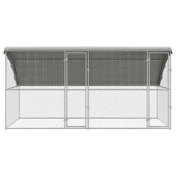 Hönshus 2 pcs Silver 400 x 200 x 200 cm Galvaniserat Stål