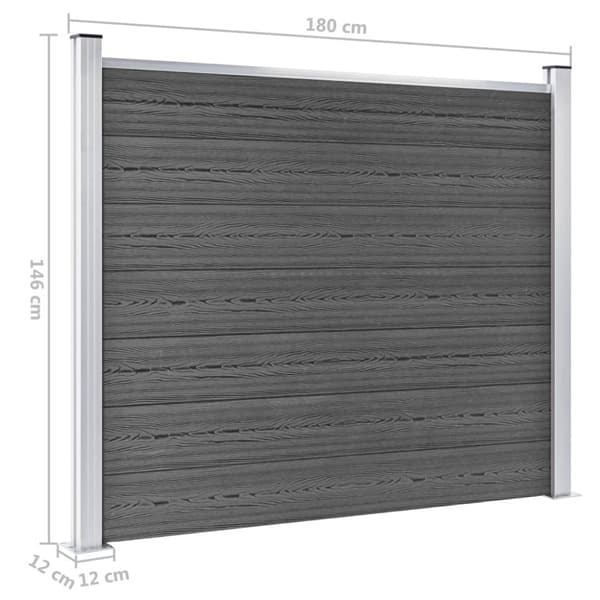Staketpaneler WPC 872x146 cm svart