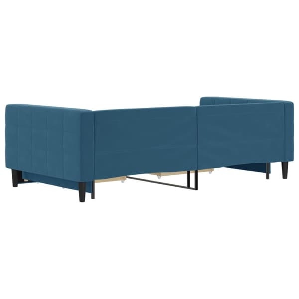Dagbädd utdragbar med lådor blå 100x200 cm sammet