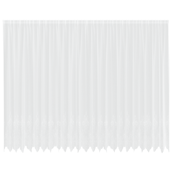 Spetsgardin med gardiner Blommor Vit 300 x 600 cm Polyester