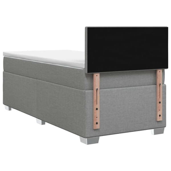 Boxspring säng med madrass och LED Ljusgrå 100 x 200 cm Tyg