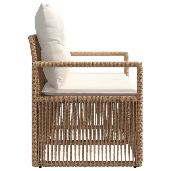 Trädgårdsoffa 2-Antal sittplatser Beige konstrotting