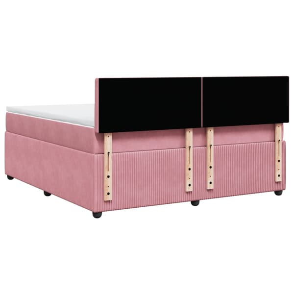 Ramsäng med madrass rosa 180x200 cm sammet