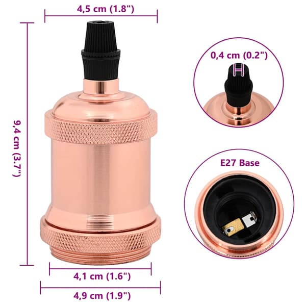 Lamphållare 2 st roséguld E27