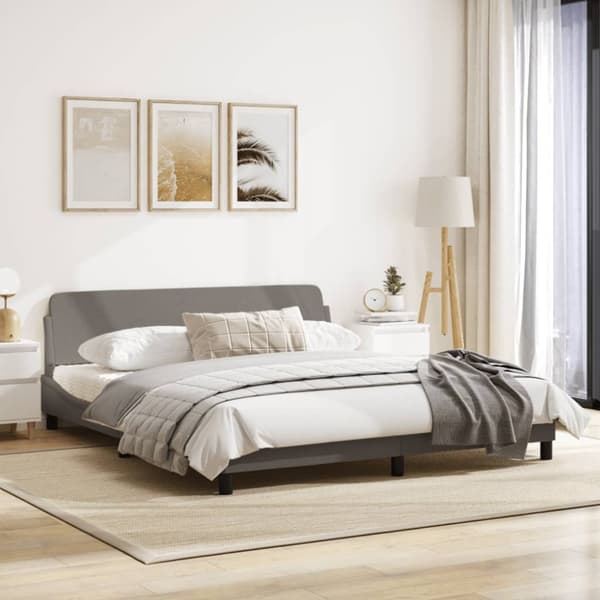 Bed Frame "Dover" Taupe 180x200 cm Fabric