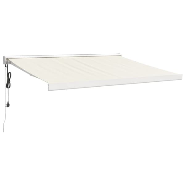 Markis infällbar gräddvit 3,5x2,5 m tyg&aluminium