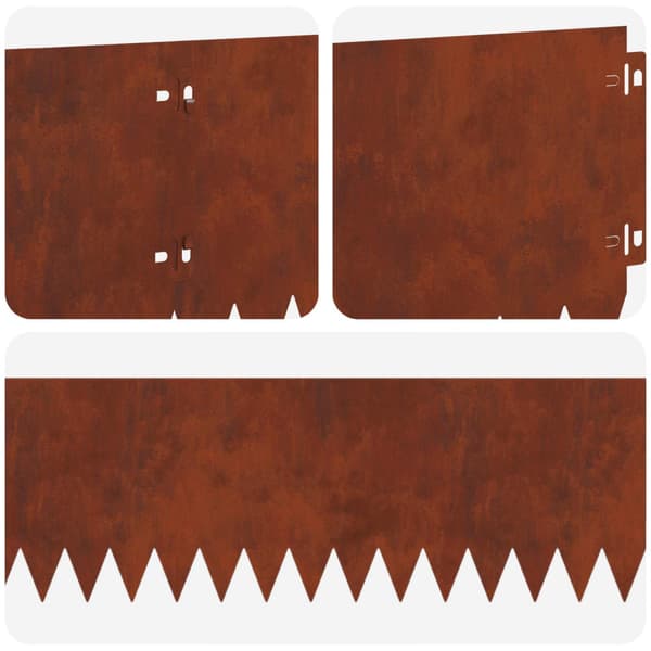 Kant för gräsmatta 20 pcs 103 x 20 cm Stål Rostig