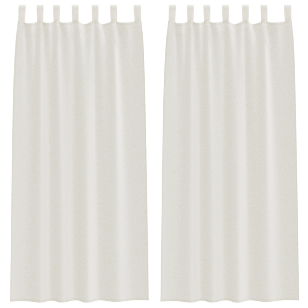 Voile Gardin med gardiner 2 pcs Kräm 260 x 140 cm Polyester