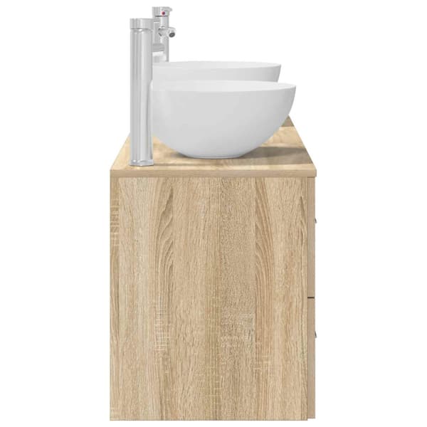 Badrumsskåpsset 3 st Sonoma-ek 49,5 x 35 x 63 cm
