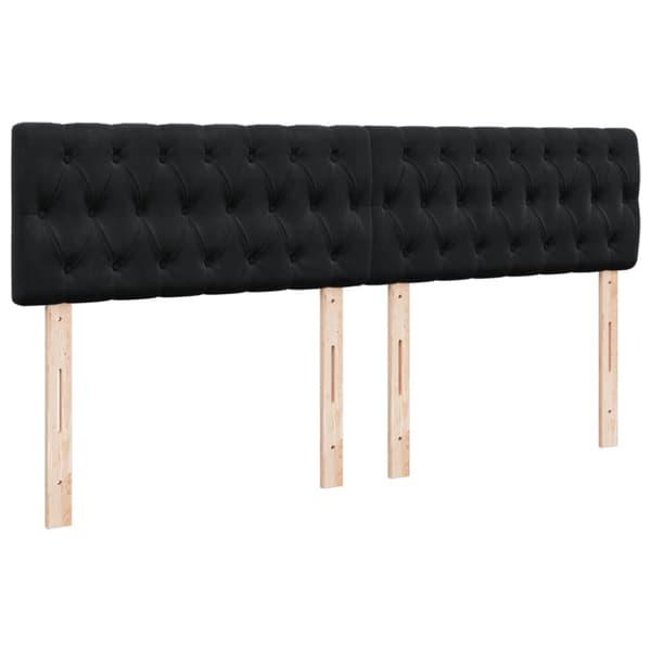 Ramsäng med madrass svart 180x200 cm sammet