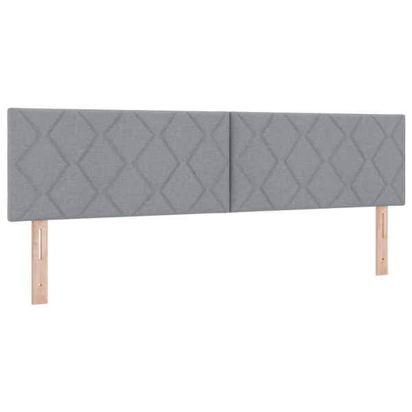 LED Box Säng med LED-ljusslingor Ljusgrå 180 x 200 cm tyg