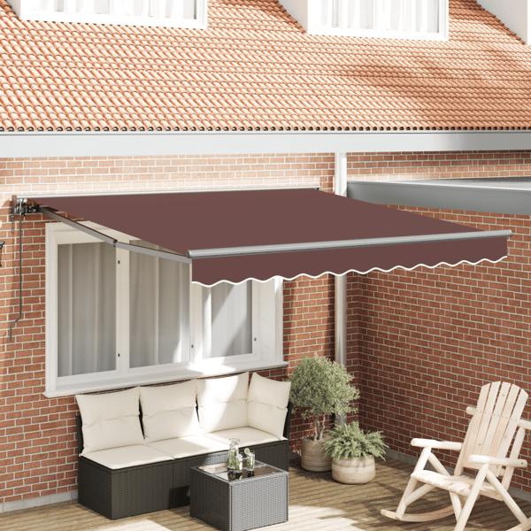 Markisram Brun 350 x 250 cm Polyester med PU-beläggning