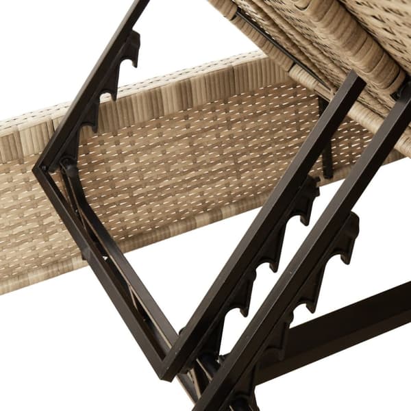 Dubbel solsäng med dynor beige konstrotting