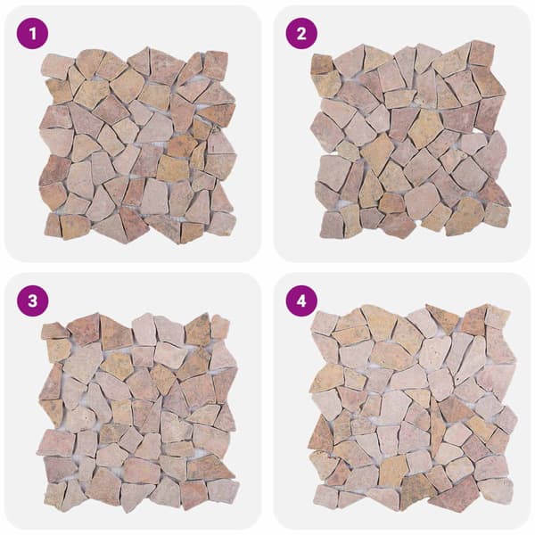 Mosaikplattor Röd 30 x 30 cm Marmor