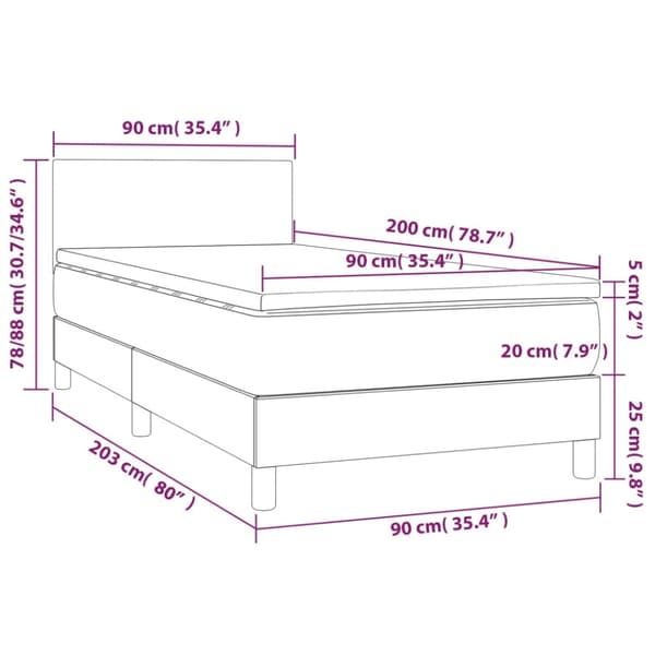 Ramsäng med madrass grå 90x200 cm konstläder