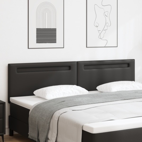 Sänggavel Enkel Design Svart 200 cm Konstläder