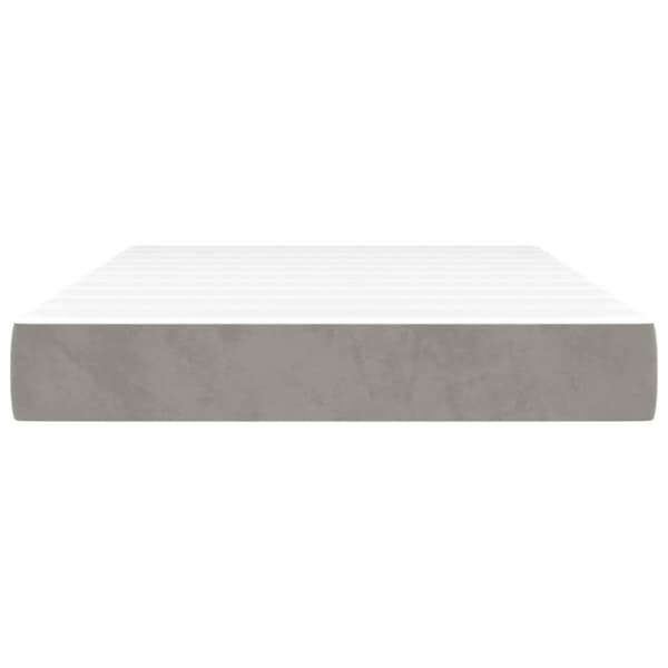 Pocketresårmadrass medium ljusgrå 120x200x20 cm sammet