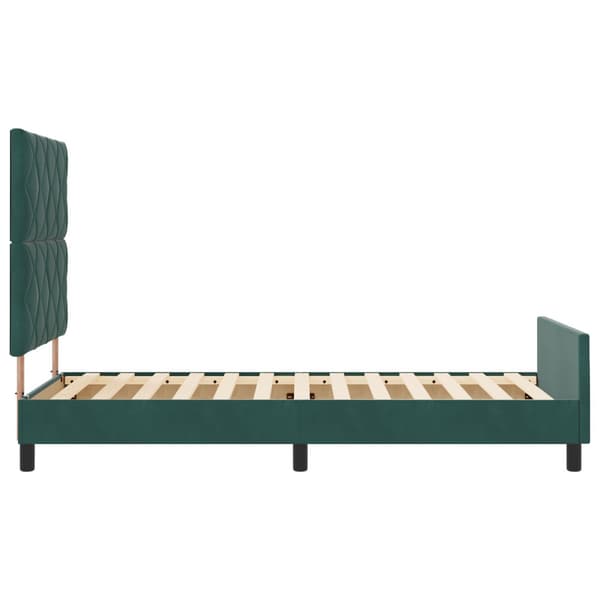 Bäddfjäder med huvudgavel Mörkgrön 90 x 200 cm Sammet