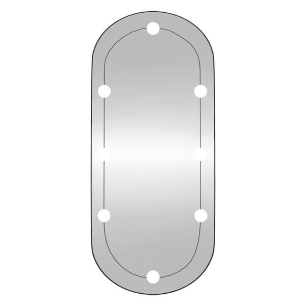 Väggspegel med LED-belysning 35x80 cm glas oval