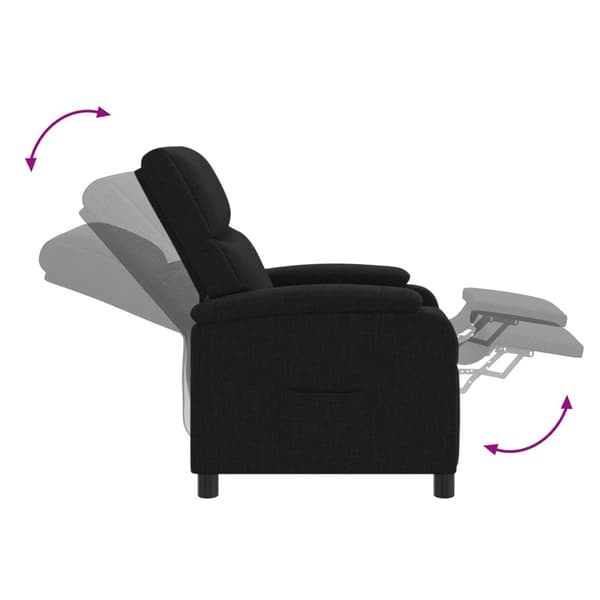 Massagefåtölj Svart Tyg