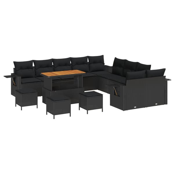 Trädgårdsoffset 14 pcs Svart konstrotting