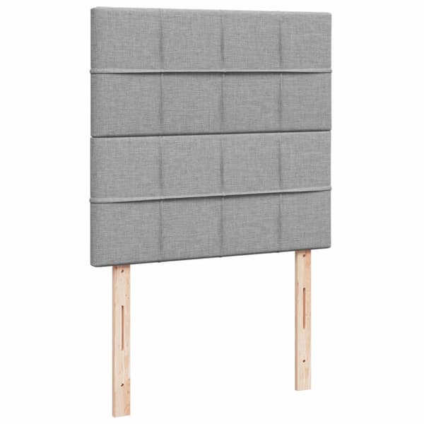 Ramsäng med madrass ljusgrå 90x190 cm tyg