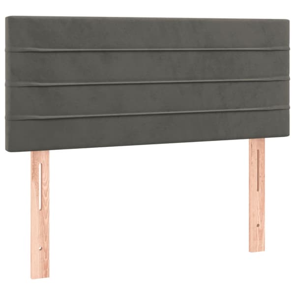 Ramsäng med madrass mörkgrå 100x200 cm sammet
