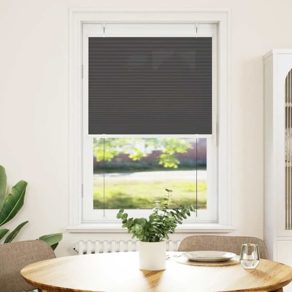 Plisserad persienn svart 75x100 cm tyg bredd 74,4 cm polyester