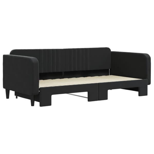 Dagbädd utdragbar svart 100x200 cm sammet