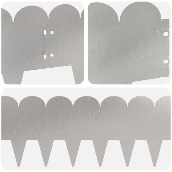 Kant för gräsmatta 20 pcs 103 x 20 cm Stål Silver