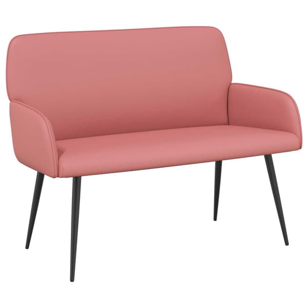 Tvåsitssoffa med metallben 2-sits Rosa Konstläder