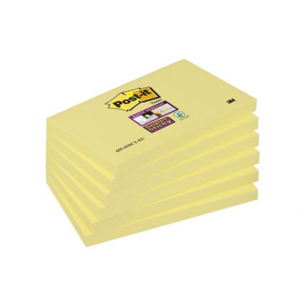 Notes POST-IT SS 76x127mm gul 6/fp
