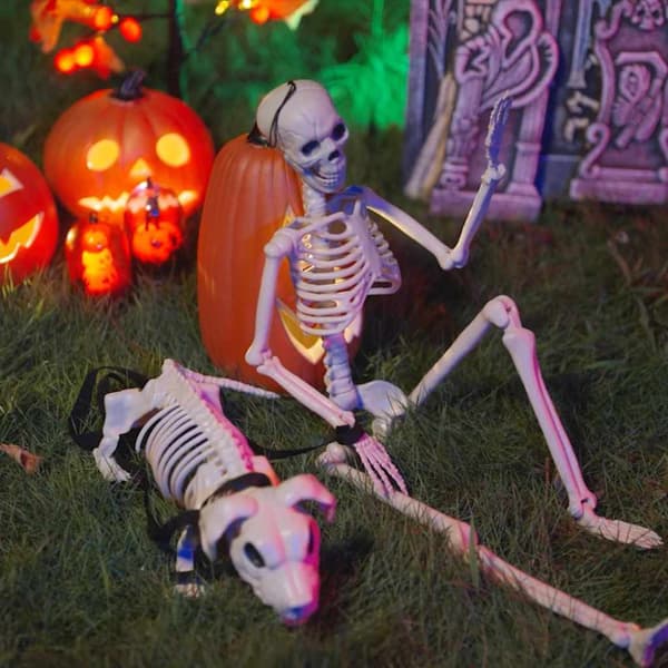 Halloween Dekorations Skelett 2 pcs Vit Polypropylen