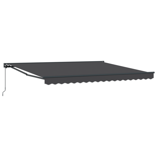Markisram Antracit 400 × 300 cm Polyester med PU-beläggning