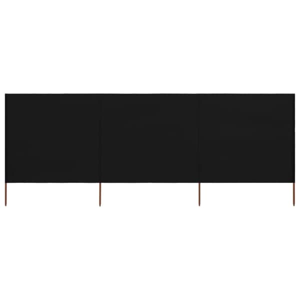 Vindskydd 3 paneler tyg 400x120 cm svart