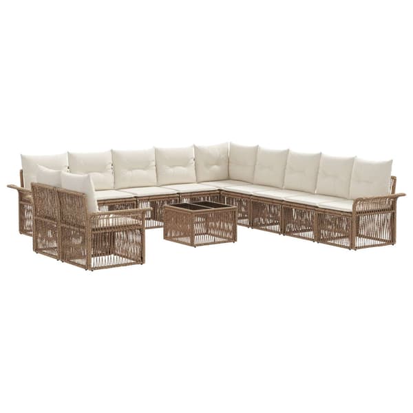 Trädgårdsoffset 12 pcs Beige konstrotting