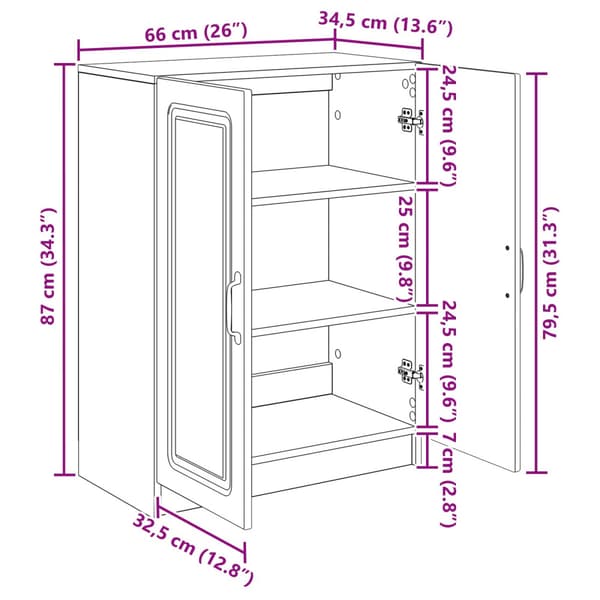 Sideboard Vit 66 x 34,5 x 87 cm Konstruerat trä