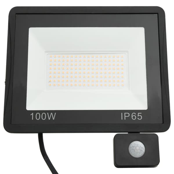 Strålkastare med sensor 100 W LED varmvit