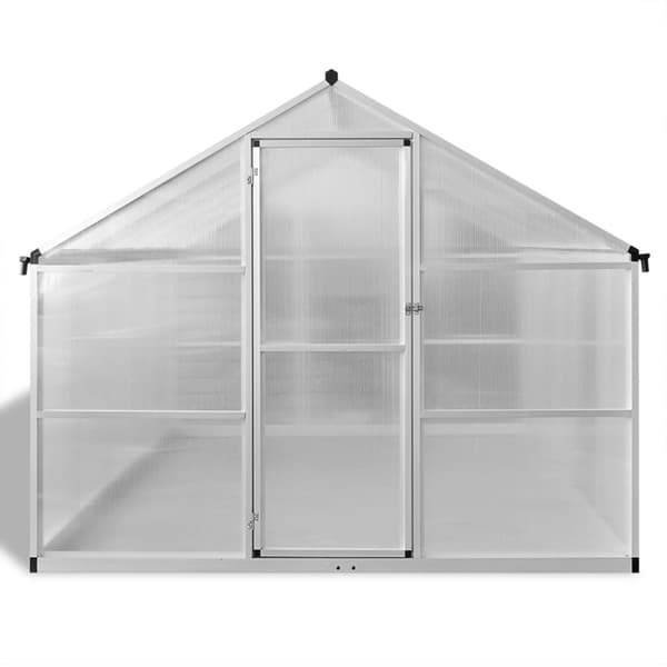 Växthus i förstärkt aluminium med basram 7,55 m²
