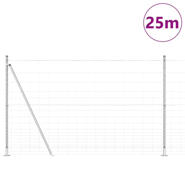Stängselstolpe Galvaniserad 25 x 1,5 m Stål