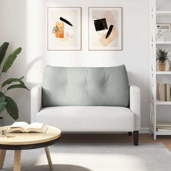 Ryggkudde Ljusgrå 100 x 24 x 50 cm Sammet